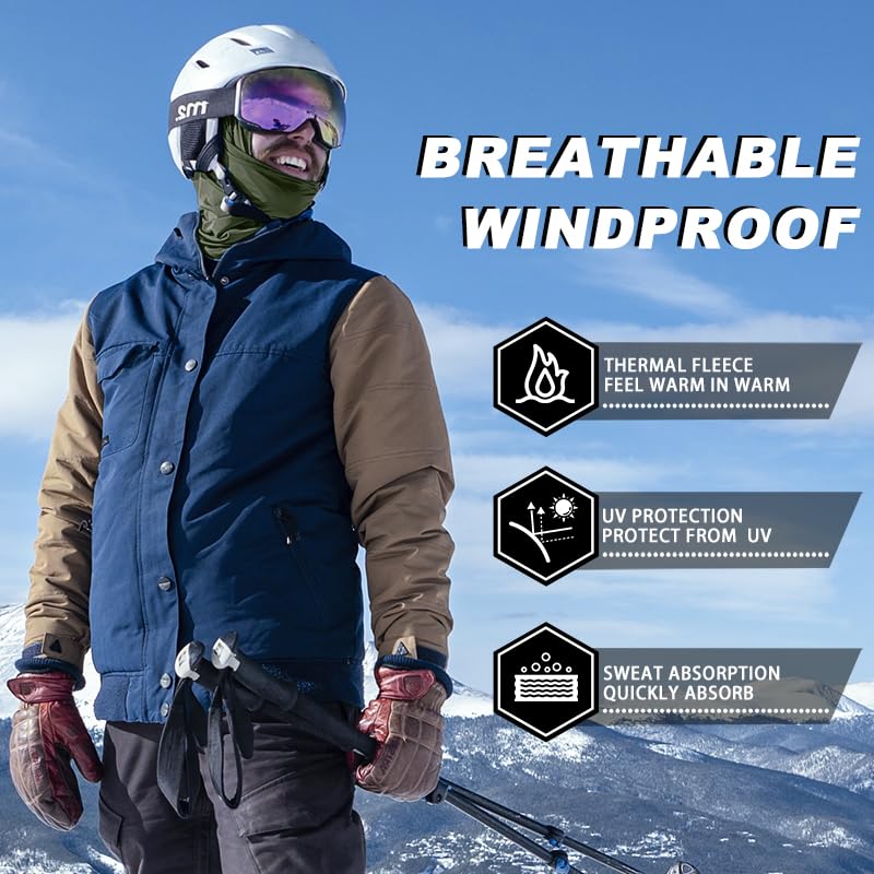 Balaclava Ski Mask Cycling Windproof, Thermal Neck Gaiter Soft